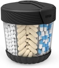Pill Bottle Organizer with 7 Large Compartments, Pill Dispenser for Travel