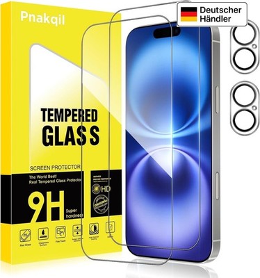 4in1 iPhone 16/17/Air/Pro/Max Panzerfolie+Kameraschutz Displayschutz Schutzfolie