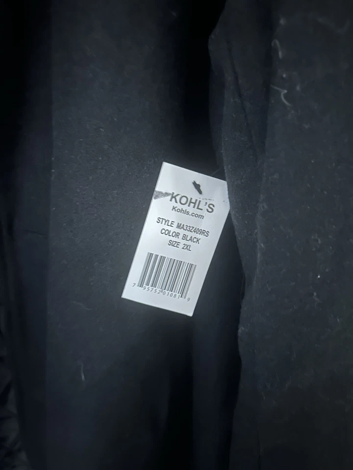 Apt 9 Black Wool Blend Car Coat Jacket Zipper Plus Button Close Stand Collar 2XL - Image 2 of 4