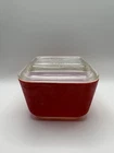 Vintage Pyrex Fridgie Small Red Refrigerator Dish 501 With Glass Lid 501-C