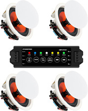 4 Inch Bluetooth Ceiling Speakers with 4-Channel Amplifier, 480W Max Power, 4 Sp