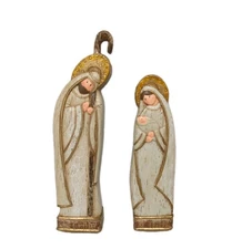 10 Piece Christmas Nativity Set Wood Look Resin With Magnets Includes Star 7" T