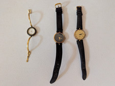 Vintage Gucci Watch Lot 1100-L,Stack Gold Enamel Black,Stack Gold Enamel RedREAD