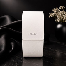 Neu Prada Etui Weiß Sonnenbrille Brille Hartbox Original Brille Magnet