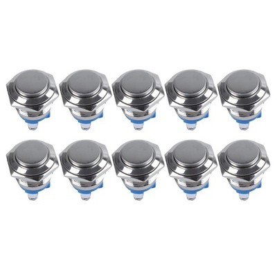 10X Hohe Rund Metall Momentan Push Button Schalter 16 mm P2O15063