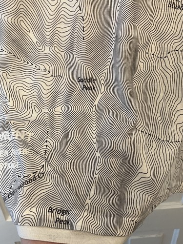 Bridger Range Montana Topo Map Shirt Men Large White Short Sleeve Hiking AOP - Picture 3 of 8