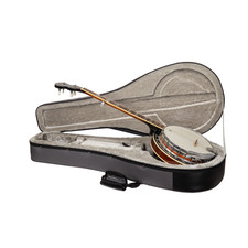 Crossrock 5-String Banjo Foam Case-Lightweight Gray Gig Bag for Resonator Banjos