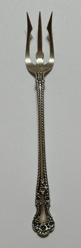 Old Antique Pat 1899 Gorham Sterling Silver Pickle/Olive Fork Flower Rose 13.57g