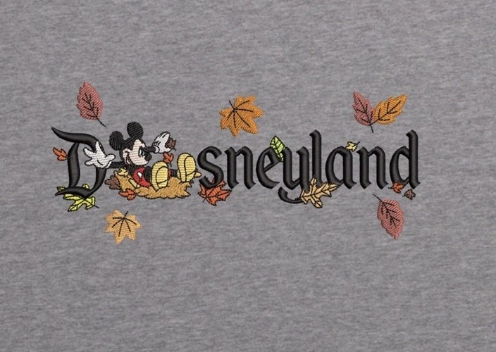 Disneyland Mickey Embroidered Fall Travel Crewneck Sweatshirt Hoodie Embroidery
