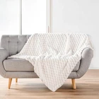 Throw 180x220 cm - imitation embossed fur - white