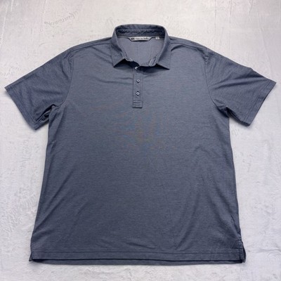 Travis Matthew Shirt Men's XL Blue Polo Golf 4 Way Stretch Short Sleeve
