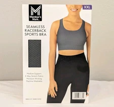 Member's Mark Seamless Racerback Sports Bra Women's XXL Gray Athletic Yoga