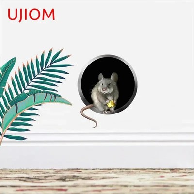 UJIOM Personality Wall Stickers For Mouse Hole Graphics Home Kids Room Vinyl 