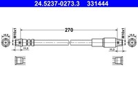 NEU - ATE 24.5237-0273.3 Bremsschlauch FüR Audi