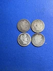4 Diff Barber Quarters 1892-1916