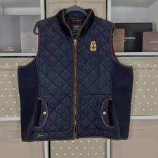 Joules Quilted Gilet Size 20 Marine Blue Hybrid Pockets Body Warmer Full Zip