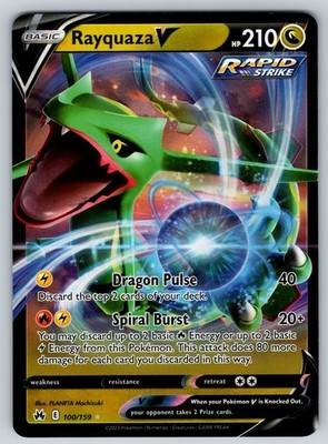 Rayquaza V 100/159 Crown Zenith Holo NM