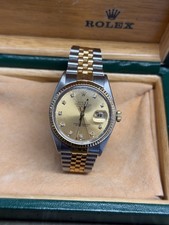 Rolex Datejust 36 16013 Champagne Dial Fluted Jubilee Two-Tone 1987 Box & Papers