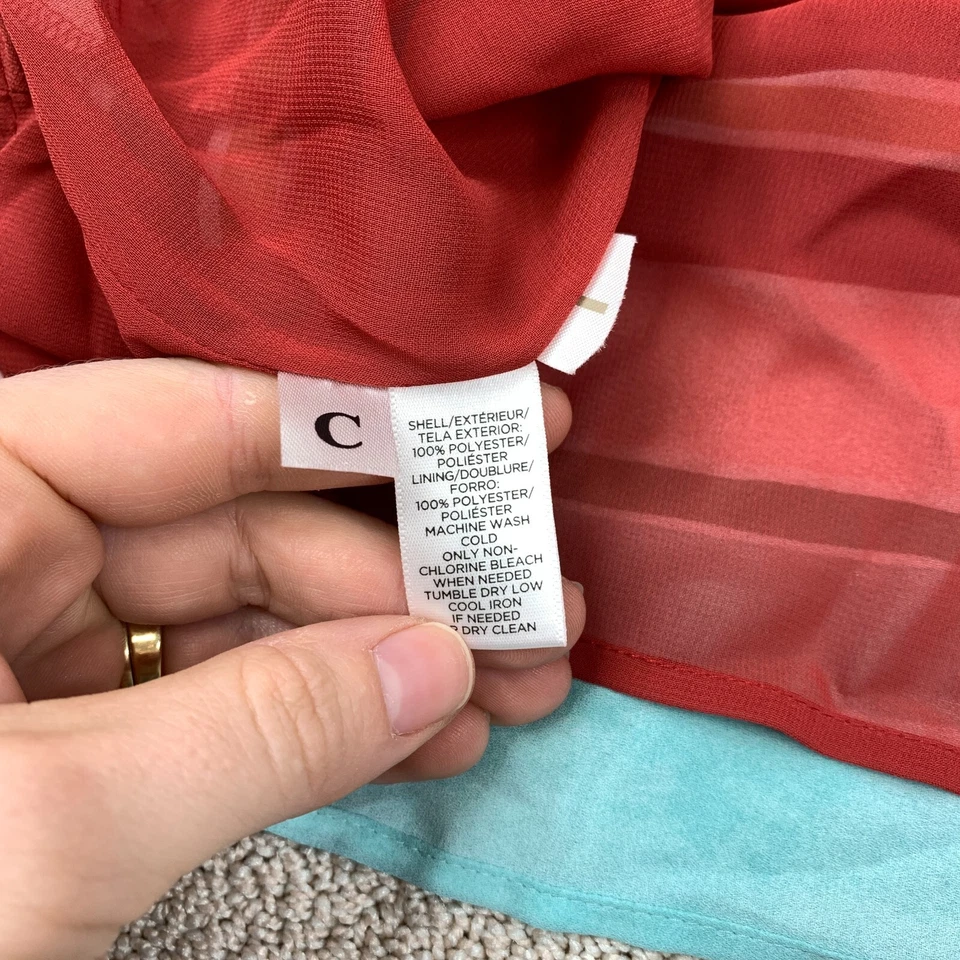 Ann Taylor LOFT Tank Top Women's Petite Small Sleeveless Multi Striped V-Neck - Image 3 of 4