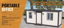 7ft x 20ft Portable Office/ Cabin with Bathroom/ Steel frame/Lockable Entry Door