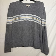 Aeropostale Vintage Y2K Grey Yellow Blue Fair Isle Pattern Sweater Size XL Women