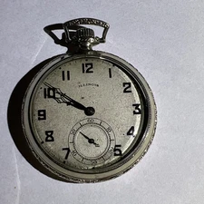 Illinois 21 Jewel Aristocrat Case 14k White Gold Filled Pocket Watch