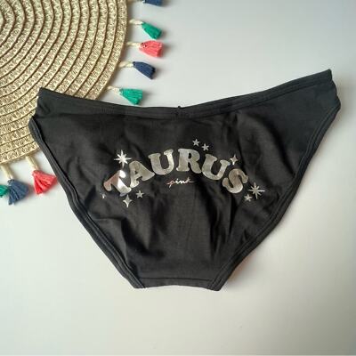 Victoria's Secret PINK Cotton Bikini Panty Taurus Black XL NEW