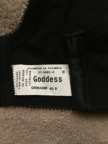 GODDESS 40B BLACK COTTON SOFT CUP BRA STYLE 650 NWT - Picture 4 of 5