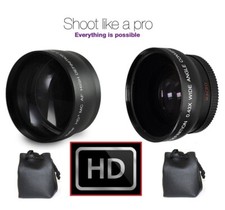 HD Telephoto And Wide Angle Lens Set for Samsung NX3300 EV-NX3300 NX500 EV-NX500
