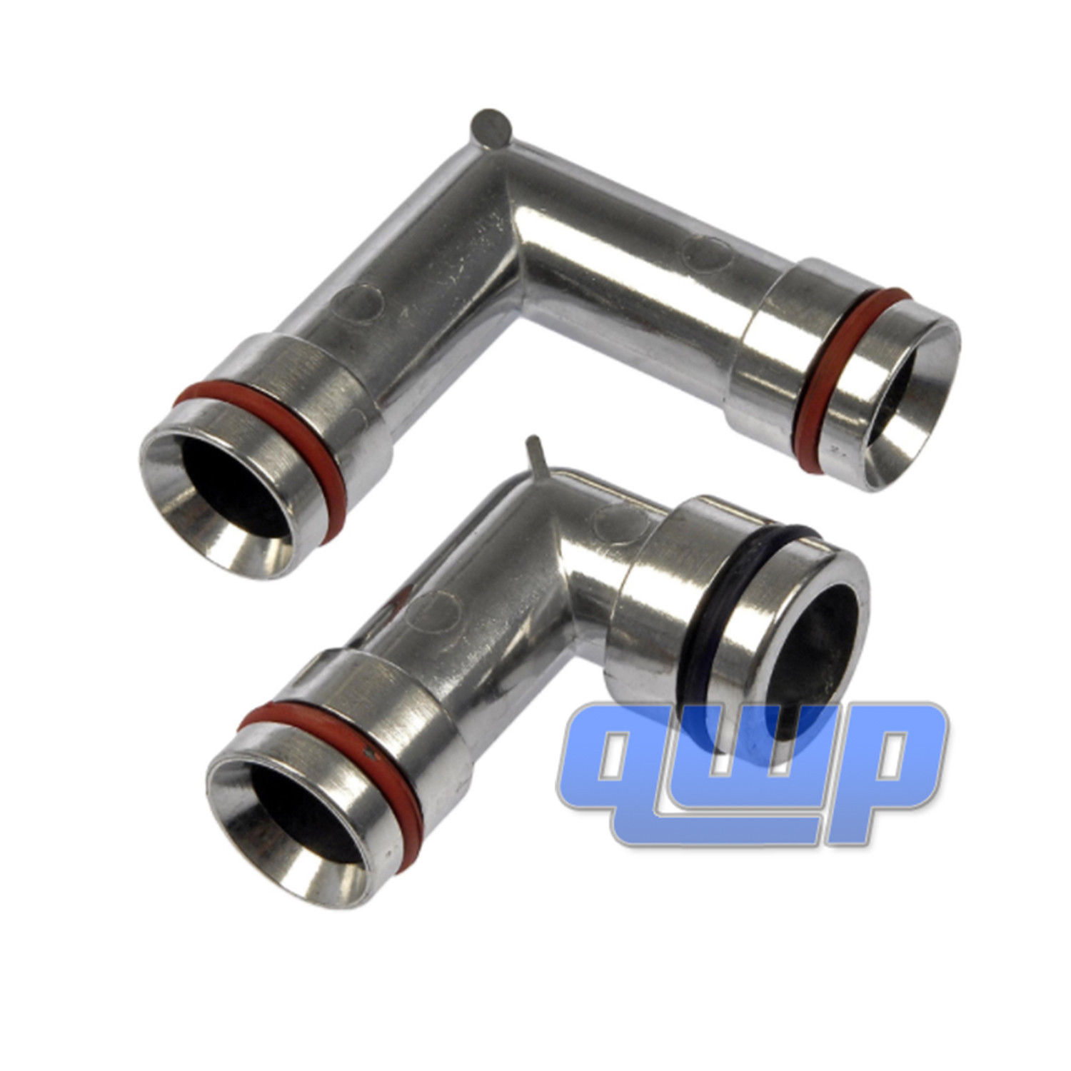 Set x2 Aluminum Heater Hose Elbows Fit Chevy Pontiac Buick 3.8L Upper