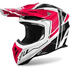 CASCO AIROH AVIATOR ACE 2 ENGINE bianco rosso lucido motocross, enduro