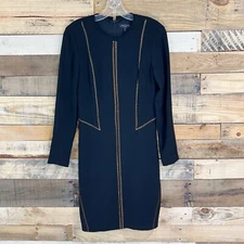 Rag & Bone Raj Copper Stitch Black Sheath Dress Size 2