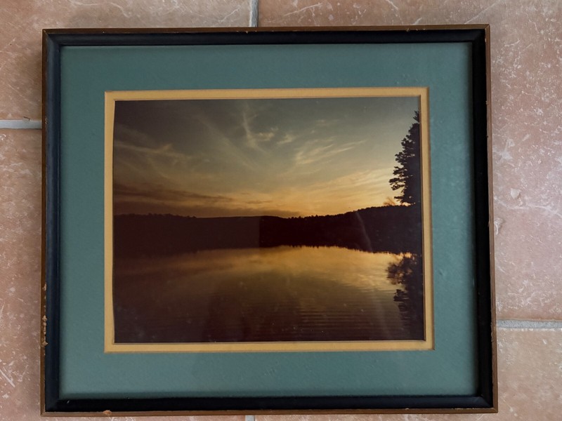 Photograph Reflection Over the Water 14" x 12" Framed