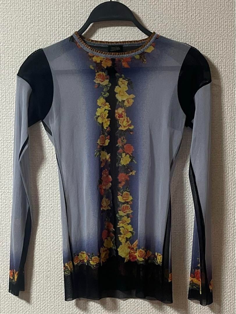 Jean Paul Gaultier Sheer Mesh Zodiac Floral Top Original Y2K
