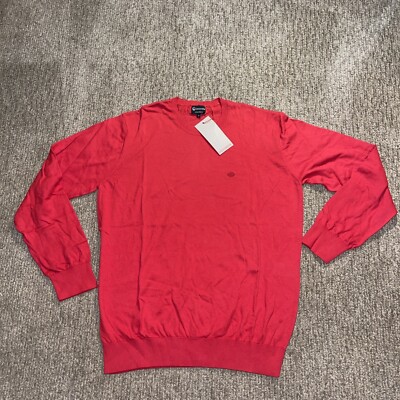 Giesswein Crew Neck Cotton Mens Sweater Red EUR 52