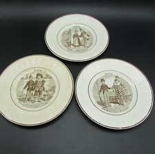 3 ancienne assiettes devinettes Digoin sarreguemines antique french plates