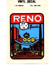 Lot of 12 Reno Nevada Souvenir Luggage Decals Stickers - New - Free S&H