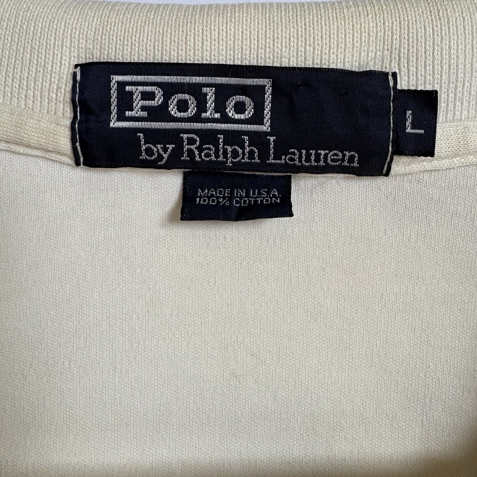 Polo Ralph Lauren Camicia RN41381 Uomo Large Vestibilità Classica Avorio Blu Pony 2 Macchie