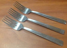 Stainless Essential Home Target 3 Salad Forks Sleek Plain Flat Tip WEAR As Is