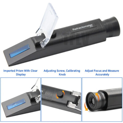 Handheld Alcohol Refractometer ATC Spirits Tester Alcoholometer