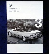 BMW 3er, E 36 E36, Cabrio / Cabrio Edition Preisliste Modelle: 318i, 320i, 328i