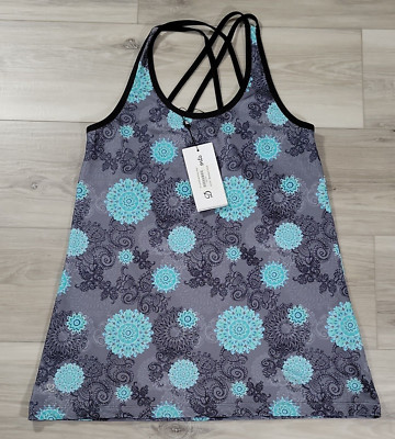 Daily Sport Women's Tank Top Small Mantra Golf Tennis Charcoal New Charcoal