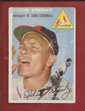 1954 TOPPS # 38  EDDIE STANKY  Manager  St. Louis Cardinals   Very Good