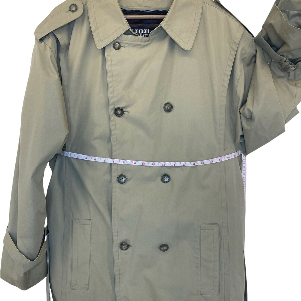 Vintage Trench Coat Mens 42 Tan Long Classic Removable Liner Vintage Trench Coat Mens 42 Tan Long Classic Removable Liner