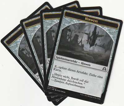   4 MAGIC The Gathering HINWEIS Token Artifact MTG PLAYSET SOI/DE 2016