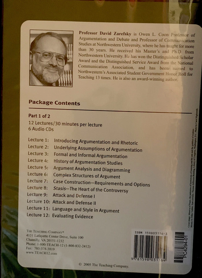 Argumentation The Study Of Effective Reasoning Audio on 12CDs & Guidebook - Image 3 of 4