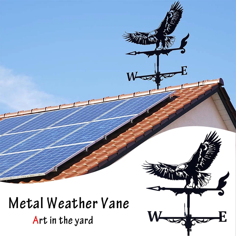 Yard Barn Scene Owl/Eagle Weather Vane Stainless Steel Weather Vane Garden Decor - Image 2 of 4