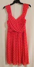Chadwick's Summer Sheer Lined Red Sleeveless Woman's Dress Size 16 GUC