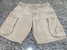 Nike Mens Shorts Medium 34 Tan Beige Cargo Pockets Outdoors Hiking Ripstop Y2K
