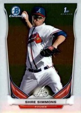 2014 Bowman Chrome #BCP1 Shae Simmons Atlanta Braves Baseball Card
